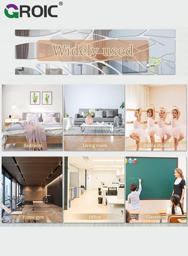 GROIC Mirror Stickers, 135×37CM, Acrylic 3D Tree Decorative Mirrors Stickers, Removable Wall Art Decals for Home Living Room Entryway Bathroom Dormitory Decorations, Self Adhesive Mirror Wall Stickers - Image 4